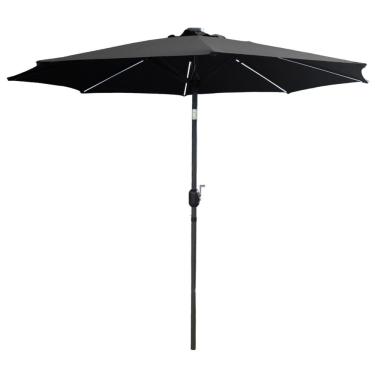 Imagem de Ombrelone Base Central Redondo 2,7m Alumínio com Led 8 Varetas Piscina Cinza Importway Iwobcl-270 Cz