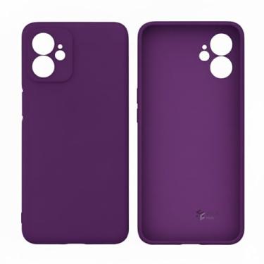 Imagem de Capa Silicone Veludo Premium Compatível Motorola Moto G54 com Proteção Completa. (roxo)