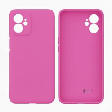 Imagem de Capa Silicone Veludo Premium Compatível Motorola Moto G54 com Proteção Completa. (Rosa choque)