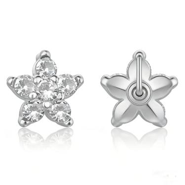 Imagem de Brincos pequenos da moda, brincos simples de prata esterlina 925 para mulheres, joias diárias e ideia de presente, Adjustable, Cobre, Sem pedra preciosa