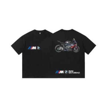 Imagem de Camiseta Masculina De Verão De Manga Curta BMW M1000RR Double R Motoci