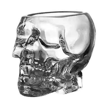 Imagem de Caneca De Vidro Transparente Com Cabeça De Caveira Para Halloween, Cop