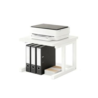 Imagem de WRITECRY Suporte para impressora de mesa, prateleira grande de 2 níveis de 38 x 38 cm, serve para impressora a laser 3D/scanner/máquina de fax, rack de armazenamento industrial para armazenamento de