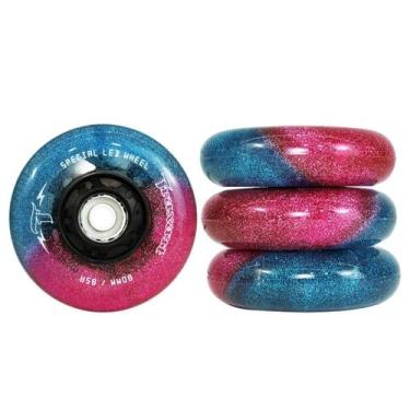 Imagem de Jogo de Rodas Traxart LED Special Glitter Pink e Azul 80mm/85A