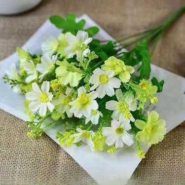 Imagem de Galhos de Flores Artificiais 35cm com 24 Flores | Arranjo Decorativo para Casamento e Eventos(branco,KIT COM 3 UNIDADE)