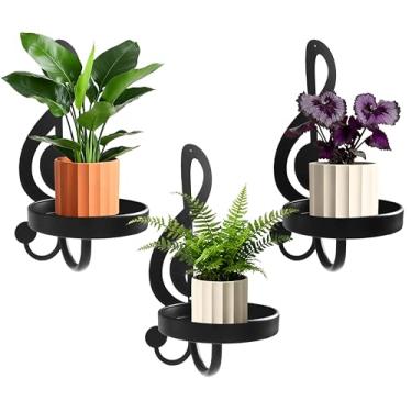 Imagem de 3 peças para decoração de plantas, suporte de parede para plantas de interior, cabide de plantas internas, prateleiras de plantas penduradas, cabide de plantas, janela de parede, janela de suporte