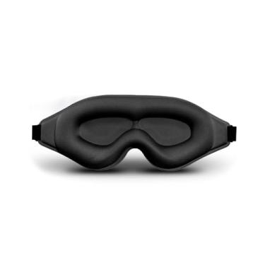 Imagem de Máscara de dormir 3D para homens e mulheres - Cobertura de olhos com contorno profundo, 99% de bloqueio de luz, alça ajustável para ioga de viagem, preta