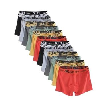 Imagem de Cuecas Boxer Masculinas plus Size 10 Peças Alta Elasticidade Respiráve