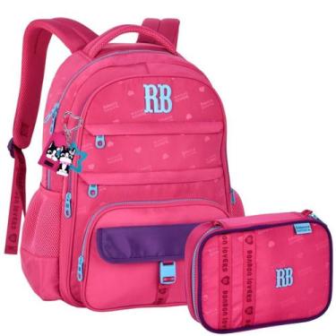 Imagem de Kit Rebecca Bonbon Mochila de Costas e Estojo 36 Pens Material Escolar
