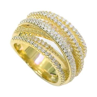 Imagem de Acessórios De Aliança De Casamento Feminina Luxuosos Com Zircônia Cúbi