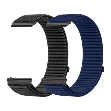 Imagem de Harikiri Pacote com 2 pulseiras de relógio de nylon trançado de 18 mm com Garmin Venu 3S/2s/Vivoactive 4S/3S/Active S, liberação rápida ajustável para Huawei Watch GT 6/5 Pro, Fossil Gen 6 de 42 mm