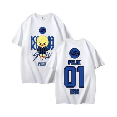 Imagem de Camiseta De Verão KPOP Skz Concert, Manga Curta, 100% Algodão, Ajuste 