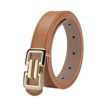 Imagem de Cinto Feminino Colorido Em PU Com Fivela Lisa, Moderno E Elegante Para