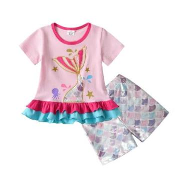 Imagem de Conjunto De Roupas De Verão Para Meninas, Blusas De Manga Curta E Shor