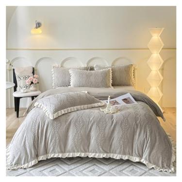 Imagem de Jogo de cama, edredom de veludo, escultura em veludo de leite, solteiro, casal, king, roupa de cama quente, capa de edredom (Queen natural)