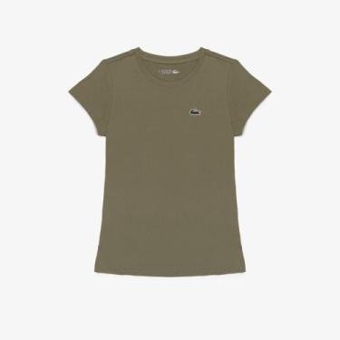 Imagem de Camiseta Lacoste esportiva feminina, Verde oliva, 42
