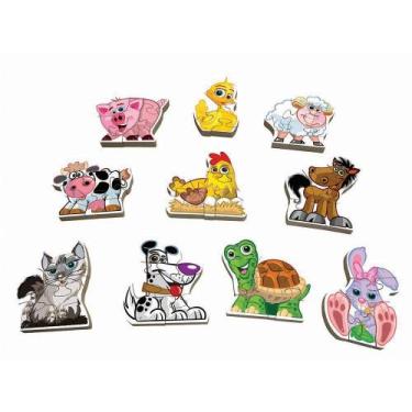 Imagem de Quebra-Cabeça Infantil Vertical Animais Domésticos - Simque