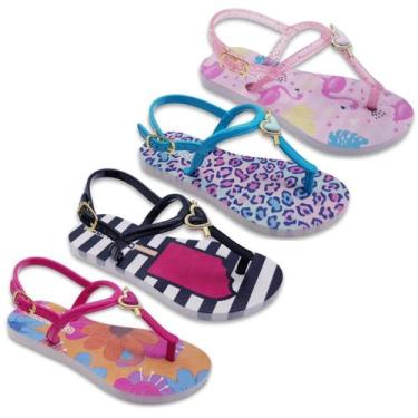 Imagem de 4 Par Sandália Feminina Infantil Menina Estampa Princesa K59 - FABRICA