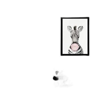 Imagem de Quadro Decorativo Zebra Chicletes 45X34Cm Moldura Preta - Quadros On-L