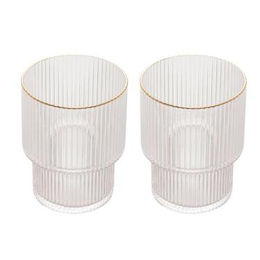 Imagem de Jogo 2 Copos De Cristal Baixo Com Borda Dourada Lines Wolff