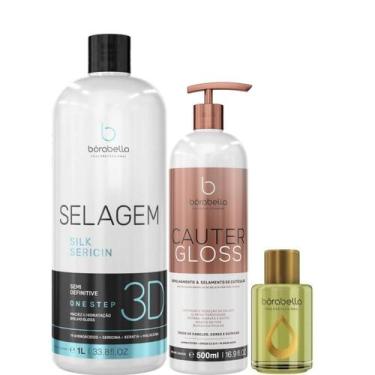 Imagem de Borabella Selagem 3D 1Litro + Cauter Gloss 500ml + Argan 7ml