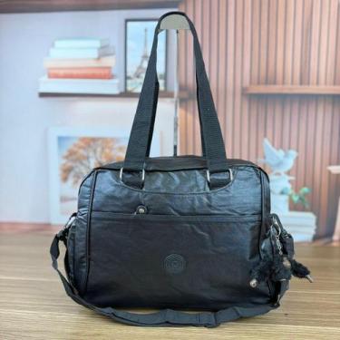 Imagem de Bolsa Mala de Mão Feminina Grande Metalizada com Alça Viagem Academia 