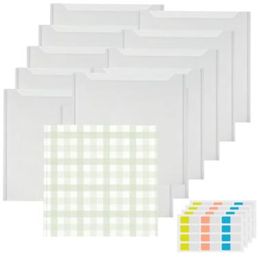 Imagem de STARVAST Organizador de armazenamento de papel de scrapbook em forma de U de 30 x 30 cm com 120 abas adesivas para álbuns, cartolina, papel de vinil, acabamento fosco