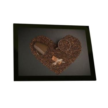 Imagem de Quadro Decorativo Café Coração Grãos Ilustração Decoração Poster Quarto Sala