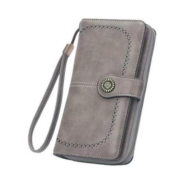 Imagem de Carteira Vintage De Grande Capacidade Para Mulheres, Monocromática, Co