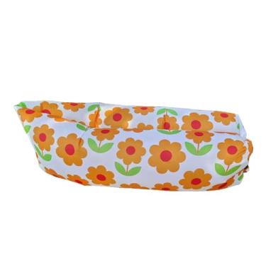 Imagem de Espreguiçadeira inflável Ainoli, portátil, dobrável, fibra de poliéster, confortável, boa capacidade de carga, cadeira de ar externa para caminhadas, piquenique, festival de música (Girassol