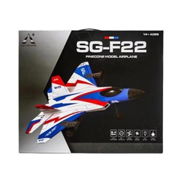 Imagem de Avião RC F22 Para Meninos, Controle Remoto 2.4G, Planador 3D De Espuma