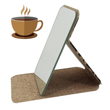 Imagem de Espelho de maquiagem para viagem, espelho dobrável portátil para café, suprimentos de cuidados de beleza para mulheres, meninas, estúdio de barbeiro, bolso para dormitório, casamento, acampamento