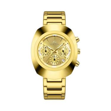 Imagem de Relógio De Pulso Masculino Azul Dourado Com Pulseira De Aço Inoxidável