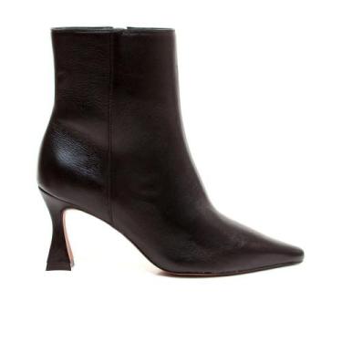 Imagem de Bota Couro Preto Cano Curto Cecconello 2632004-4, Preto, 35