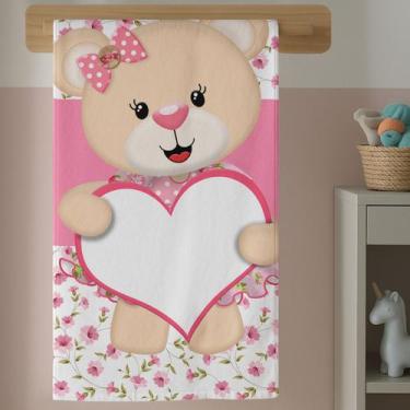 Imagem de Toalha de Banho Estampa Infantil Menina Princesa Ursinha Fofo Algodão 