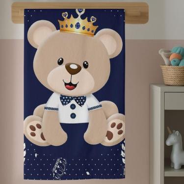 Imagem de Toalha de Banho Macia Algodão Estampa Infantil Ursinho Príncipe Confor