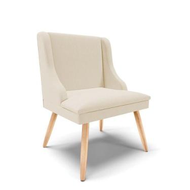 Imagem de Cadeira de Jantar Liz Linho Areia A27 Pés Palito Natural - D'Rossi - D