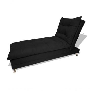 Imagem de Bicama Lavinia Para Sala Quarto Suede Preto Sj Móveis E Decoração