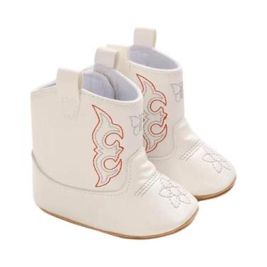 Imagem de Botas De Couro Antiderrapantes Para Bebês, Estilo Cowboy, Sola Macia, 