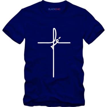 Imagem de Camiseta Fé Jesus Religiosa Gratidão Masculina Algodão Premium - BLACK