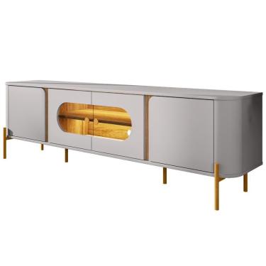 Imagem de Rack Para Sala Orgânico Suy Com Painel Para Tv 75 Pol Maresca B02 Off White Cinamomo - Lyam Decor