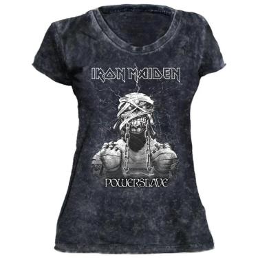 Imagem de Camiseta Stamp Baby Look de Banda Iron Maiden em Algodão Gola Redonda Oficial-Feminino