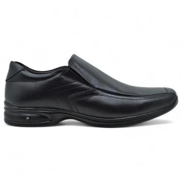 Imagem de Sapato Social Masculino Jota Pe 3D Vision Couro Conforto, Preto, 41