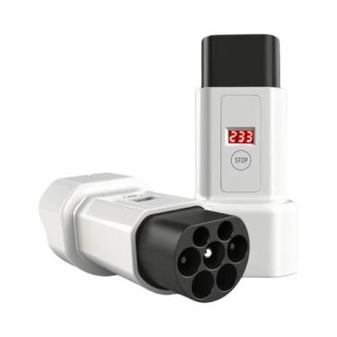 Imagem de Adaptador EV Tipo 2 Para Tomada Schuko, Conversor 220V, Plugue Masculi