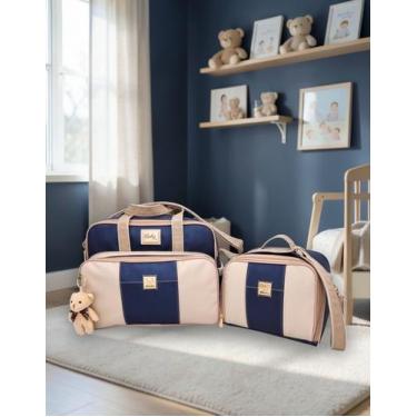 Imagem de Kit Bolsas Maternidade Grande e Térmica Bebê Enxoval Menino Menina + T