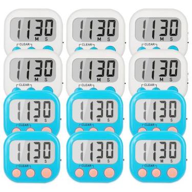 Imagem de Timer AOUCE Magnetic Digital Classroom, pacote com 12, azul e branco