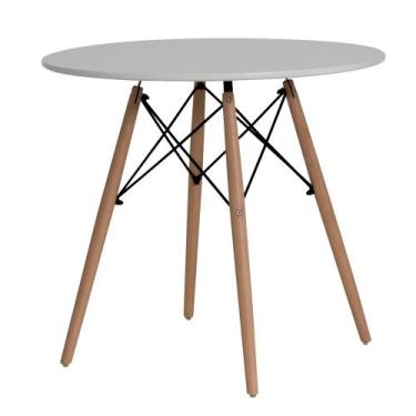 Imagem de Mesa De Jantar Redonda Charles Eames Eiffel 70cm Branco - Cadeiras INC