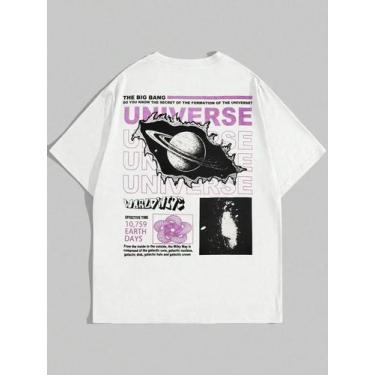 Imagem de Camisetas Masculinas de Algodão Soltas e Respiráveis - Estilo Hip Hop/