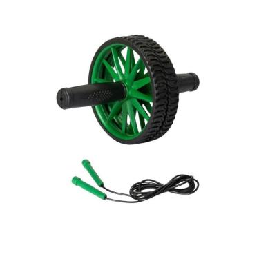 Imagem de Kit 2 Fitness Roda + Corda Exercícios Abdominal Funcional Treino-Unissex