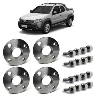 Imagem de 4 Espaçador Alargador De Rodas 15mm Fiat Strada Até 2020 - Borfix